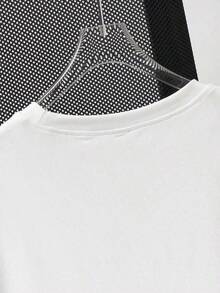 Manfinity CHICACO Men's Casual Letter Print Round Neck Short Sleeve T-Shirt, Men's T-Shirts - 白色 - 查看 2