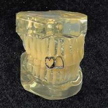 1pc Double Hip Hop Mouth Grillz Teeth Halloween Party Tooth Gap Jewelry For Stage Perfomance Accessory