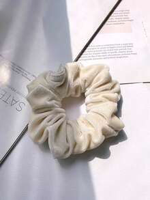 6个装休闲百搭简约纯色发圈，发绳马尾辫头饰发带橡皮筋美妆家居发饰节日配饰 - 彩色 - 查看 4