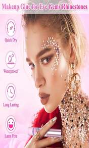 Face Makeup Glue For Rhinestones, Shynek Cosmetic Face Glitter Glue Long Lasting Waterproof Face Glue Adhesive For Eye Jewels Face Gems Rhinestone Chunky Body Glitter - ColorA - View 4