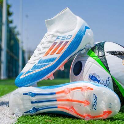 男士足球鞋/足球鞋，FG高帮成人足球鞋，轻便专业运动训练鞋