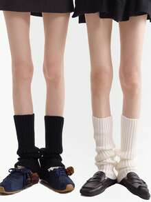 1双女士纯色装饰腿套，时尚针织长腿套，保暖长袜，时尚博主推荐，适合JK校服风格和时尚穿搭，圣诞礼物之选 - 彩色 - 查看 15