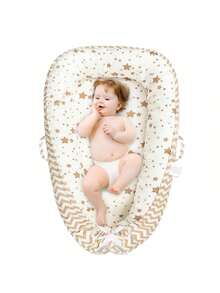 1pc Portable Baby Crib Bed, Removable & Washable Infant Lounger, Anti-Pressure Baby Nest - Multicolor - View 10