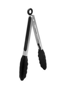 不锈钢和硅胶夹，耐热食物夹，厨房夹，适用于烧烤、意大利面、面包、沙拉、水果