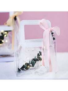 Bộ 10 túi quà PVC trong suốt có thể tái sử dụng (có quai xách) - Thích hợp làm quà tặng cô dâu, mua sắm, đám cưới, sinh nhật, lễ cưới, kỷ niệm đính hôn, tiệc tùng, tiệc trà, đồ thủ công, trang trí nhà cửa và phòng ngủ, phụ kiện chụp ảnh cưới sinh nhật, túi quà tặng sinh nhật. Bao gồm túi quà và túi tote trong suốt. - Nhiều màu - Xem 8