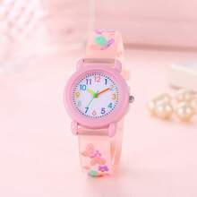 1 chiếc đồng hồ thạch anh trẻ em họa tiết bướm mật hoa 3D thời trang mới, quà tặng ngày thiếu nhi. - Màu Hồng Tươi - Xem 1