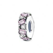 1 pieza Encanto de cuentas de silicona con diseño de huella de gato perezoso, lazo y circonita cúbica brillante en color plateado, accesorio versátil y clásico apto para hacer pulseras, collares y pendientes de joyería DIY para mujeres y niñas