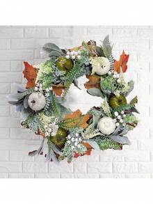 1pc/Halloween Thanksgiving Autumn Simulation Garland Frost Leaf Pumpkin Pendant Door Decoration Window Decoration Props - Multicolor - View 2