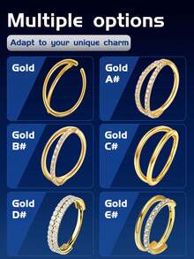 1 pieza Aro de cartílago nasal doble Aro de septum de acero inoxidable Joyería de perforación coclear Aro de septum Pendiente de cartílago Helix Trágus Oro Plata 18G 16G 8mm 10mm Uso diario/Viaje/Fiesta/Baile, Día de la Madre, San Valentín, Navidad, Regalo de joyería de cumpleaños para mujeres