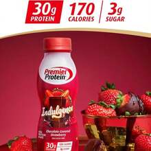 Premier Protein Indulgence Protein Shake, 30g Protein, 3g Sugar, Decadent Dark Chocolate, 115 Fl Oz, Pack Of 12 - Flavor NameA - 查看 3