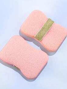 4/1PC 沐浴起泡海绵家用沐浴球清洁工具女士沐浴皂袋沐浴海绵擦灰色蜂窝防滑弹性皂架带丝瓜络沐浴海绵 - 彩色 - 查看 6