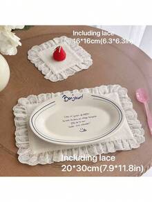 1件/6件/10件韩式Ins风格心形蕾丝小餐巾餐垫，多用途防尘布，适用于食物摄影