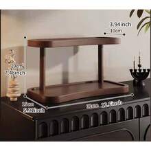 双层置物架,优雅收纳架,适用于化妆品、香水和护肤品,非常适合浴室、厨房和办公桌,带有独立的封闭式储物隔层。 - 棕色的 - 查看 14