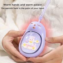 MEET SUN 1pc Hand Warmer + 1200mAh Rechargeable Lithium Battery + Portable Handheld Design + Lighting + Lanyard + 2 Temperature Settings