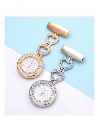 Ever Move New Rhinestone Nurse Brooch Watch, Portable Nurse Doctor Pocket Watch With Rhinestones For Women