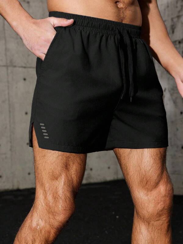 Shorts esportivos masculinos elásticos de secagem rápida com vários bolsos para atividades ao ar livre