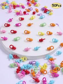 100pcs/150pcs Mini Acrylic Pacifiers Suitable For Baby Shower Games, Cute Pacifiers Baby Shower Party Decoration, DIY Gender Revealing Party Table Scattering, Baby Shower Gifts, Multi-Color - Multicolor - View 15