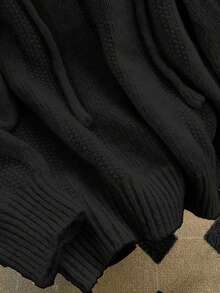 Women's Casual Hooded Knit Cardigan, Loose Long Sleeve With Front Pockets, Adjustable Drawstring Hood, Simple Design, Comfortable Pullover Sweater, Autumn/Winter