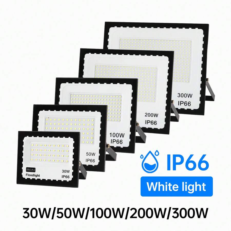 IP66 Dust-Proof Spotlight, LED Outdoor Floodlight, IPXX Aluminum Material, Cool White 30W 50W 100W Flood Light, 6000K; Suitable For Backyard, Driveway, Garage, Corridor, Garden, Construction Site - Cool White - View 1