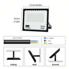 IP66 Dust-Proof Spotlight, LED Outdoor Floodlight, IPXX Aluminum Material, Cool White 30W 50W 100W Flood Light, 6000K; Suitable For Backyard, Driveway, Garage, Corridor, Garden, Construction Site - Cool White - View 15