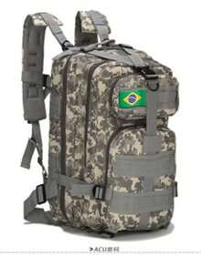 Large 30 Liters Men's And Women's Tactical Military Backpack With 1 Flag As A Gift - Xám - Xem 1