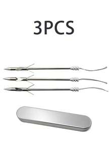 3/6/9pcs Spearfishing Slingshot Harpoons, Comes With Harpoon Storage Box For Convenient Storage And Carrying. Stainless Steel Tips, Suitable For Spearfishing, Deep Water Fishing Equipment - Silver - View 10