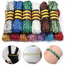 1 Rolle metallisches S-förmiges gewelltes strukturiertes Satinband, Polyester-Spitzenrand, geeignet für DIY-Kleidungszubehör, Nähen von Kleidungsrändern, Halsketten, Taschen, Hutmaterialien, Basteldekorationen, Matrosengürtel, Vorhänge, Patchwork, Hochzeit, Weihnachtsdekorationen - Verschiedenfarbig - View 4
