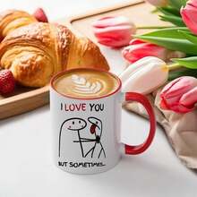 1 pezzo Tazza in ceramica con motivo LOVE, tazza da caffè, tazza da latte, tazza da tè, adatta per bevande calde e fredde, perfetta per caffè/tè, lavabile in lavastoviglie e microonde, regalo di San Valentino, regalo di compleanno, per casa e ufficio, adatta per coppie e amici