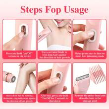 2025 Womens Shaver Dual-Head Bikini Trimmer For Women 2-In-1 Women's Body Shaver USB Charge Waterproof Painless Electric Razors For Silk Skin (Pink/Purple/Black/Blue) - Hồng - Xem 4