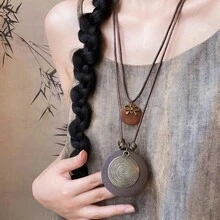 1件/2件/3件禅意长羽毛项链，复古叠戴项链（女士），复古美式嘻哈男士项链，新款波西米亚风配饰 - 彩色 - 查看 11