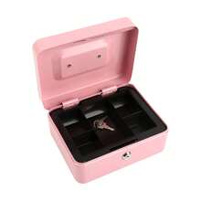 1pc Mini Small Size Secure Metal Cash Storage Box - Money Banks With Key Lock, Top Handle Holder, Adult Piggy Bank, Coin Saver, Cash Register For Daily Office Use, Perfect Halloween, Christmas Gift Idea