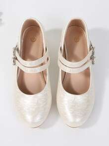 2025 Versatile High Heels For Teenagers, Vacation & Party, Casual Fashion Campus Student Shoes, Ballet Princess Pumps - White - View 3