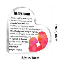 1pc Dearest Mom, Mother's Day Transparent Acrylic Heart Souvenir Gift, Mother And Daughter Pink Silhouette, Best Birthday Gift For Mom, Best Holiday Gift - Ornaments - View 6