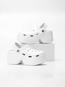 1 双男女款休闲透气一脚蹬凉鞋，轻便平底户外/室内拖鞋，适合驾车、沙滩、情侣 - 白色 - 查看 6