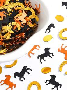 15/30/50g Horseshoe Confetti Decorations Horse Party Decor Cowboy Horse Theme Accessories Horseshoe Glitter Confetti For Birthday, Derby Day Western Cowboy Party Supplies