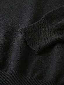 GRDR Men's Regular Shoulder Long Sleeve High Neck Sweater, Versatile For Daily Wear, Knitted - Black - View 4