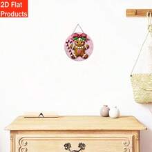 2D Flat, 2D Decorative Plaques And Ornaments, 1pc Round Wooden Sign, Featuring Pink And Red Gingerbread Christmas Wreath, For Indoor And Outdoor Decoration Of Home, Bar Or Cafe, Ideal Holiday Gift For Christmas, Holiday Decor, Holiday Ornaments, Classic Design, Round Ornament, Handmade Sign, Wooden Decor, Decorative Wreath, Wall Hanging Decor, Bar Decor, Gift Buyers, 2D Flat Home Decor Christmas Decorations Room Decor