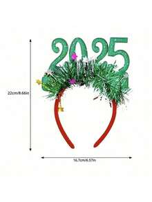 4 Confezioni di Accessori per Capelli Natalizi e per l'Anno Nuovo 2025, Decorazioni Festive per Feste, Cerchietti con Glitter e Paillettes, in Plastica, Senza Elettricità, Accessori Divertenti per Celebrazioni di Capodanno e Eventi di Cosplay, Decorazioni Natalizie per la Casa, Decorazioni per Stanze in Inverno