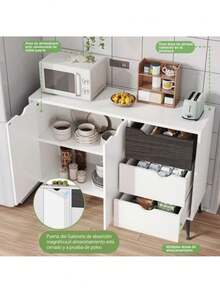 Mueble Bufetero Aparador Credenza Bufetera Con 2 Puertas - Blanco - Ver 2