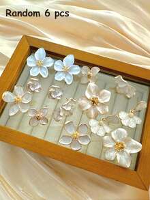 Bộ 6/2 khuyên tai vòng kim loại lớn phóng đại hình học bất đối xứng hình học cổ điển thanh lịch thời trang màu trắng và cà phê, hoa ngọc trai giả, lá phong, giọt nước, hoa tai vòng lớn phóng đại, khuyên tai nhiều kiểu dáng tối giản cá nhân hóa ngọt ngào thích hợp cho phụ nữ, kỳ nghỉ, tiệc tùng, buổi tối, hẹn hò, quà tặng, đeo hàng ngày, trang sức đa năng - Vàng - Xem 19