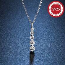 1 Opal Elegant Women's Necklace S925 Sterling Silver Adjustable Anti-Allergic Exquisite Jewelry, Valentine's Day, Christmas And Birthday Gifts For Mother, Daughter And Girlfriend Daily Light Luxury Winter Wear Gifts - 銀色 - 查看 2