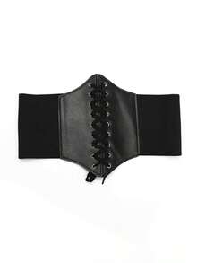 1pc Plus Size Women's Elegant Corset Waist Belt, Vintage Palace Style Elastic Waist Cincher, Best Paired With Dresses, Gowns, Coats For Parties, Celebrations