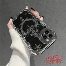 Gothic Heart Cross Design Element-Design Phone Case, Suitable For IPhone Models 16, 15, 14 Pro Max, 13, 12, 11, XR, XS Plus Phone Cases, Made Of TPU Silicone Material, Providing Shock And Drop Protection, With Drop Protection Function, And Has A Very Good Hand Feel.It Is The Most Suitable Gift For Family, Friends, And Loved Ones. - [silvery] - View 4
