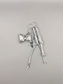 1pc Silver Star Charm, Keychain For Women - Silver - View 2