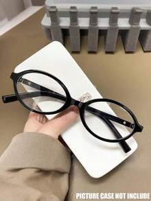 1/2pcs Vintage Hip Hop Retro Small Oval Eyeglasses, Minimalist Versatile Fashion
