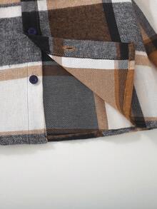 男童休闲舒适连帽长袖单排扣衬衫，秋季 - 彩色 - 查看 4