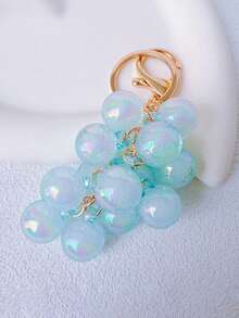 2件树脂透明串珠葡萄吊坠新款创意学生书包装饰钥匙扣礼物，装饰配件水果装饰包链吊坠书包延长器替换延长链带链吊坠紫水晶葡萄保护套吊坠新款创意学生书包装饰钥匙扣礼物， - 彩色 - 查看 16