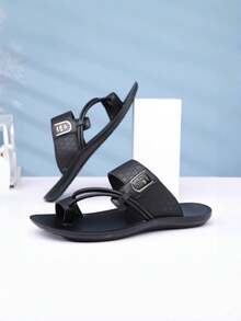 Men's Summer New Lightweight Breathable Non-Slip EVA Sole Slide Sandals, Fashionable Casual Strap Beach Slippers