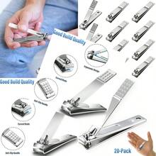 20 Pcs Stainless Steel Nail Clippers And Toenail Clippers For Men And Women Nail Clipper Set Fingernail Clipper Pack Nail Cutter For Toenail Finger Nails For Home Travel Bulk Use Silver