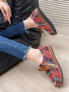 Sapatos de Pescador Casuais com Fecho de Fivela, Retrô de Linho com Cadarço, Novo Design para Mulheres